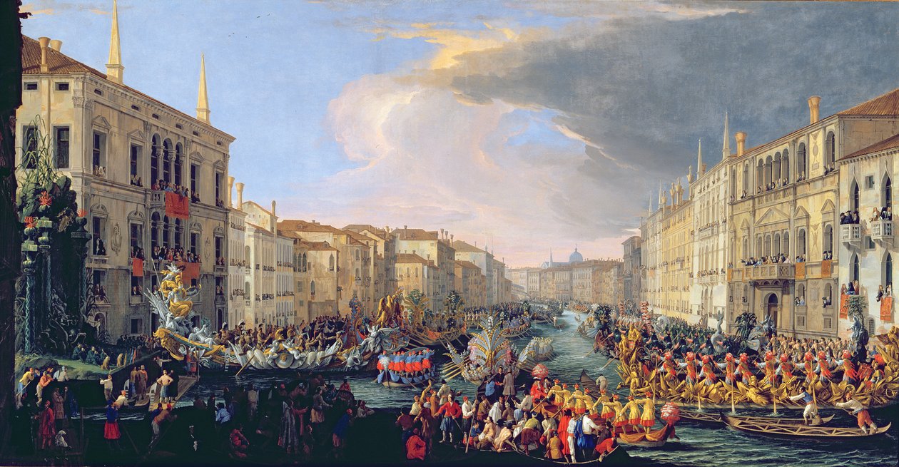 Regata realizada em honra de Frederico VI da Dinamarca (1671-1730) 1709 de Luca Carlevaris