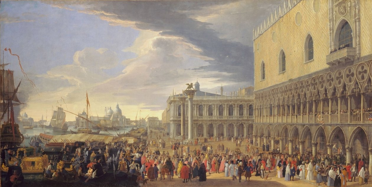 A chegada do conde de Manchester em Veneza, 1707-10 de Luca Carlevaris