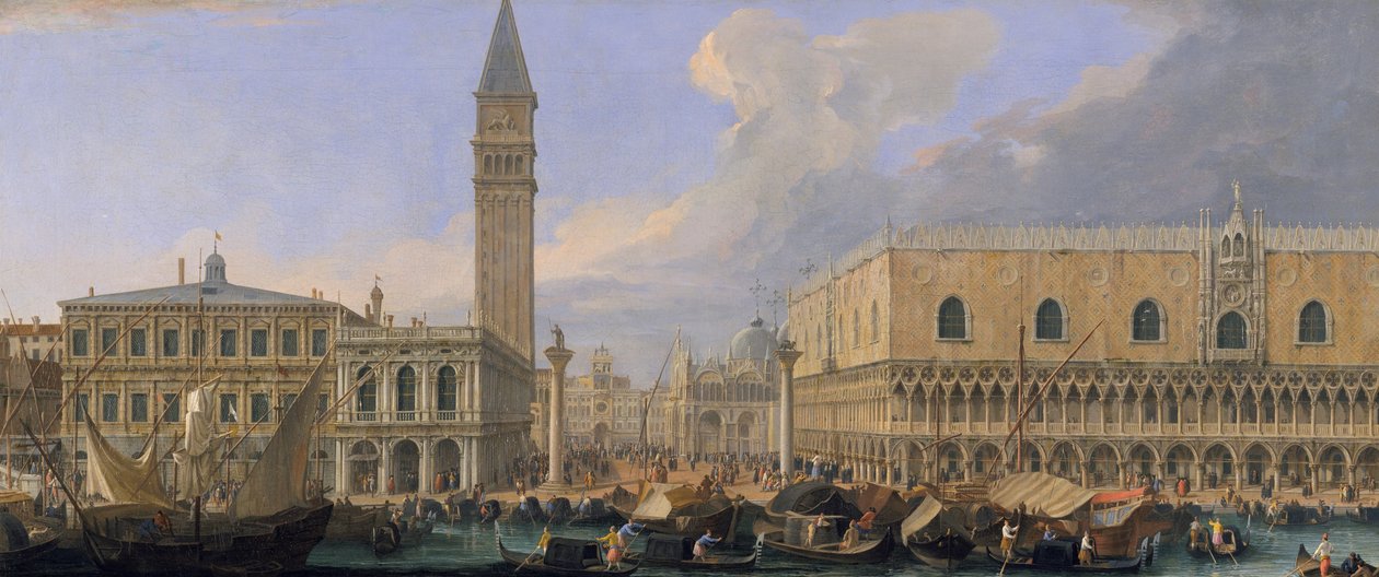 O Molo, Veneza, da bacia de San Marco, c.1709 de Luca Carlevaris