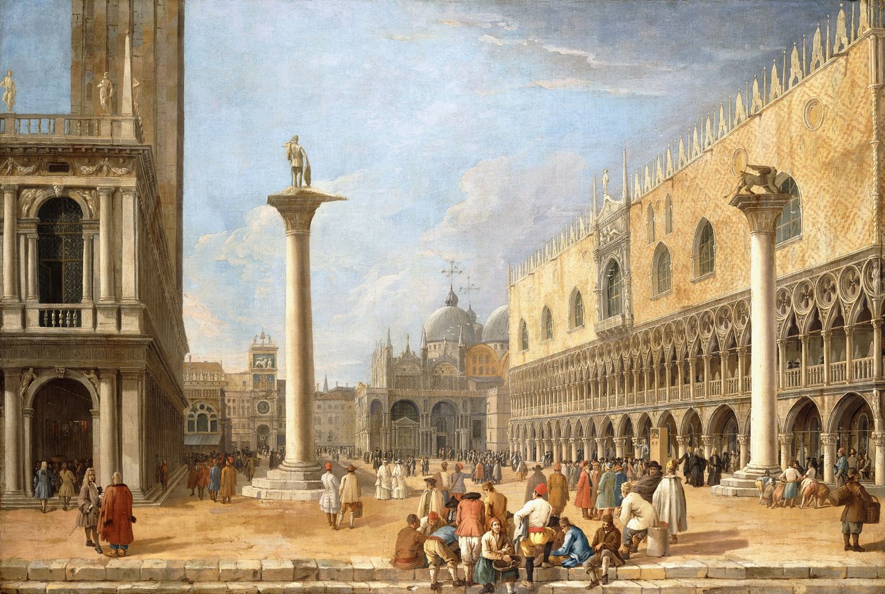 A Piazzetta, Veneza, olhando para a Piazza San Marco, de Luca Carlevaris