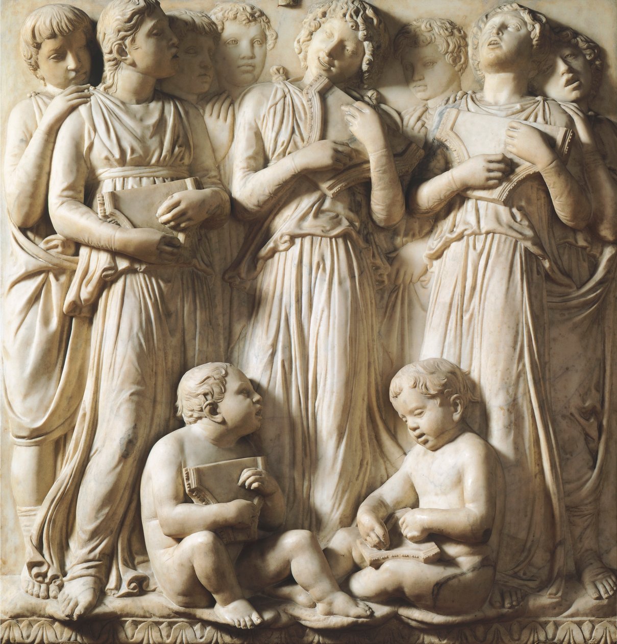 Detalhe de Cantoria (galeria do coro) na Catedral de Santa Maria del Fiore, Florença de Luca Della Robbia