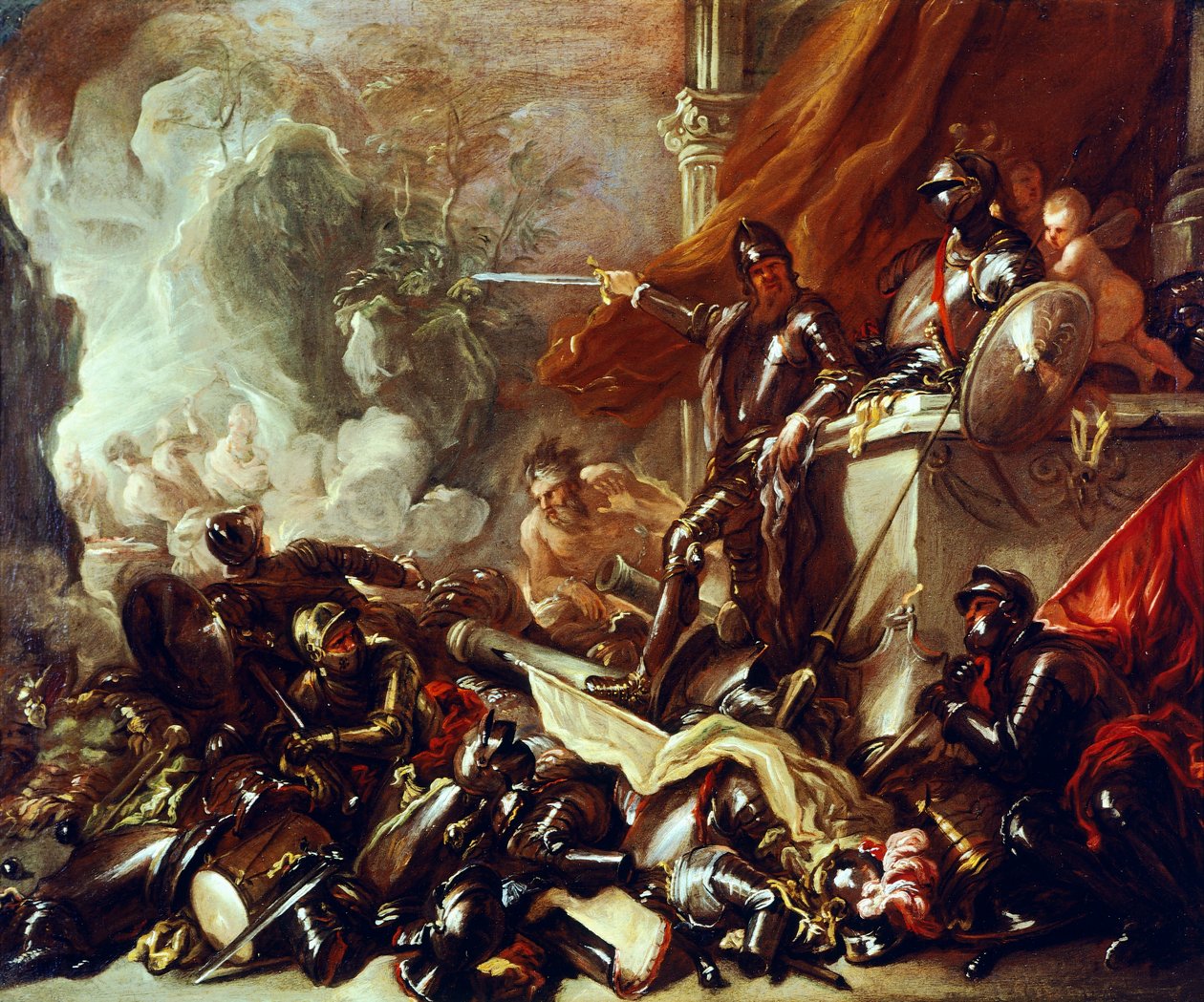 Alegoria da Guerra, de Luca Giordano (1634-1705), óleo sobre tela, 61x50 cm de Luca Giordano