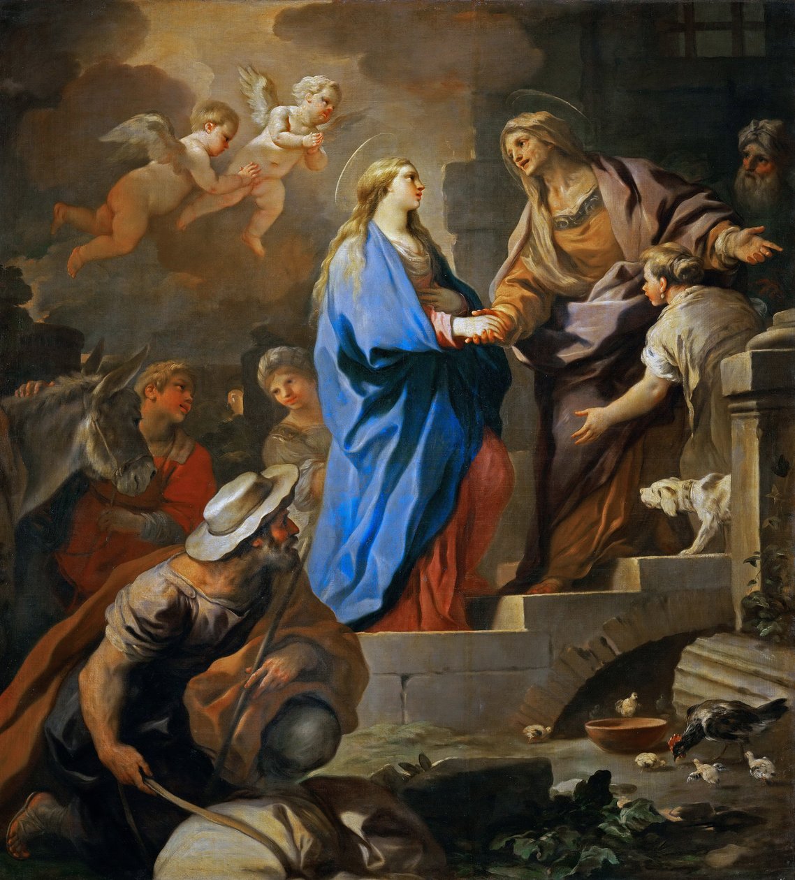Barroco : A Visitação par Giordano, Luca (1632-1705), ca 1696. Óleo sobre tela, 206x187. Museu de História de Arte, Vienne de Luca Giordano