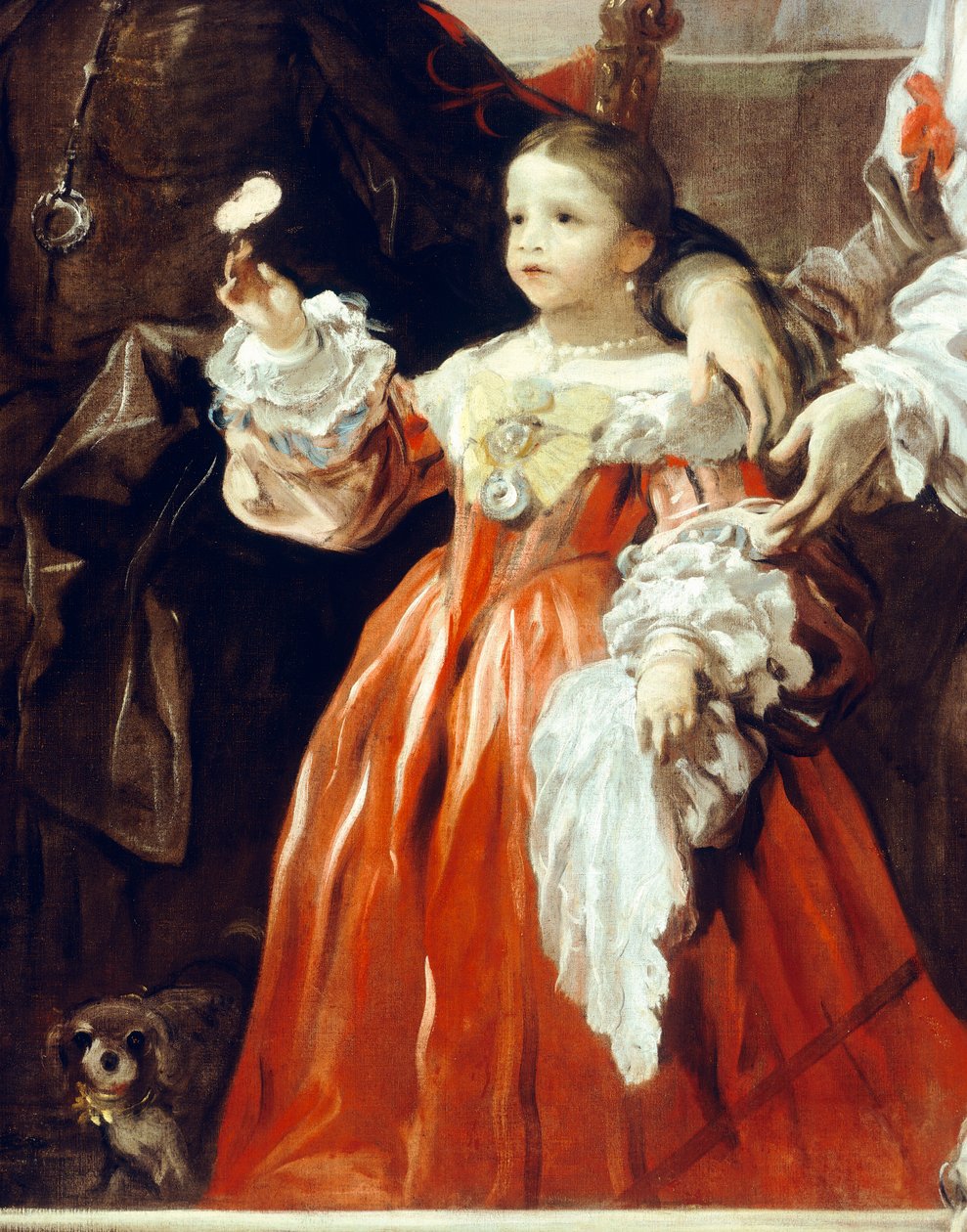 Figura da infância, detalhe de Homenagem a Velázquez para o Conde de Santiesteban de Luca Giordano
