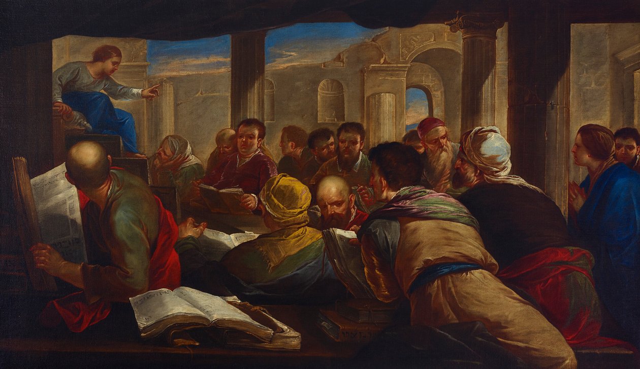 Cristo discutindo com os doutores de Luca Giordano