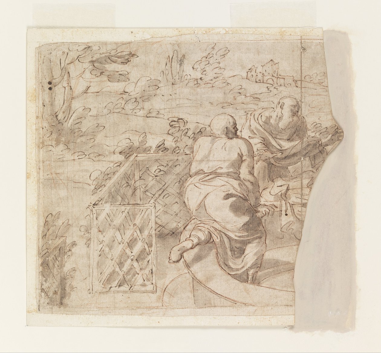 Desenho para Susanna e os Anciãos de Luca Giordano