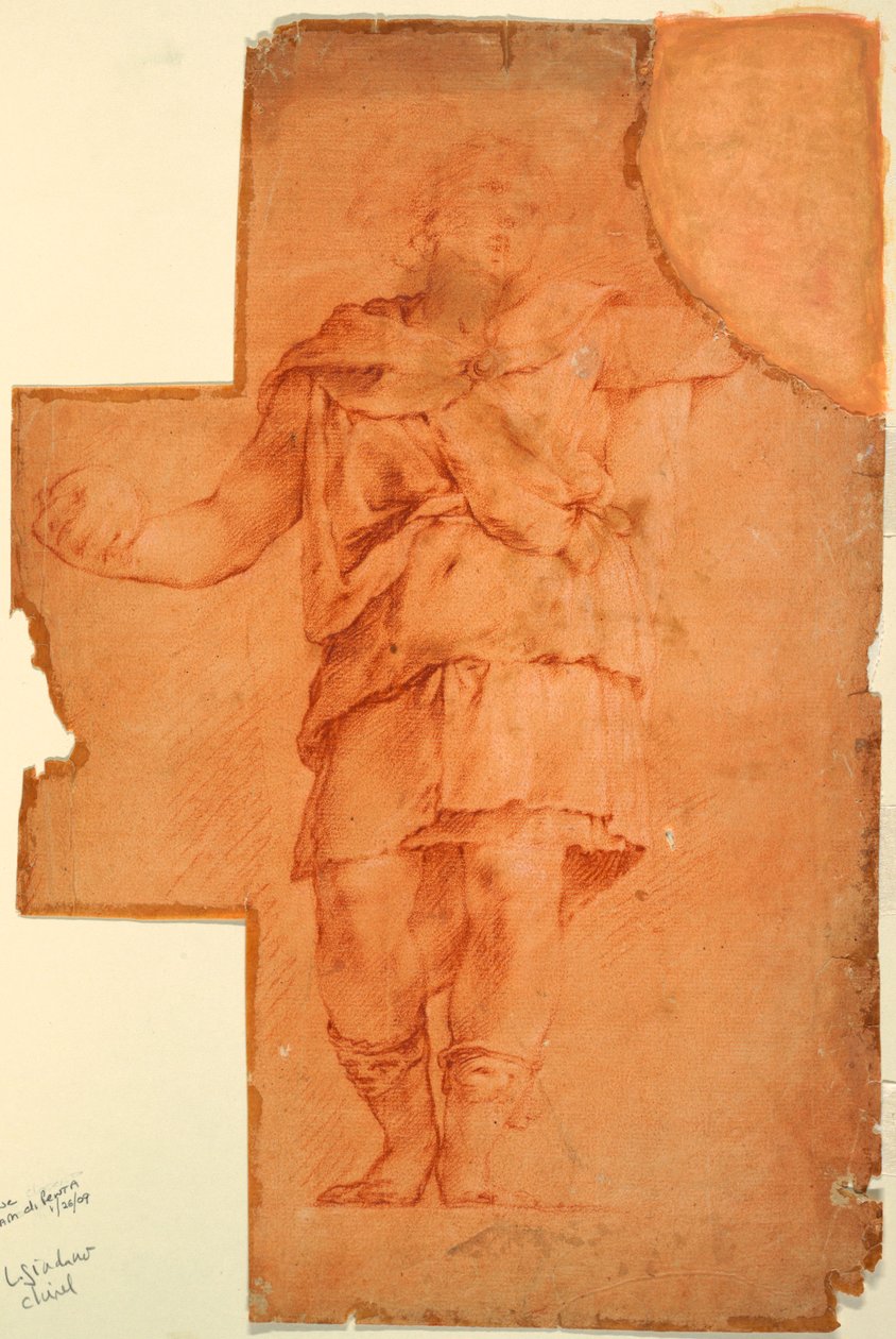 Desenho, Estudo de uma figura de pé, ca. 1670-1700 de Luca Giordano