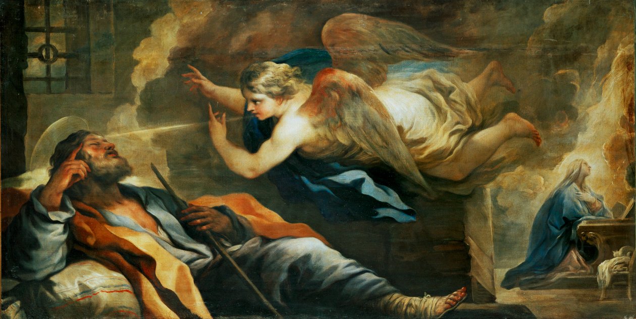 O sonho de José ... (pintura sobre tela) de Luca Giordano