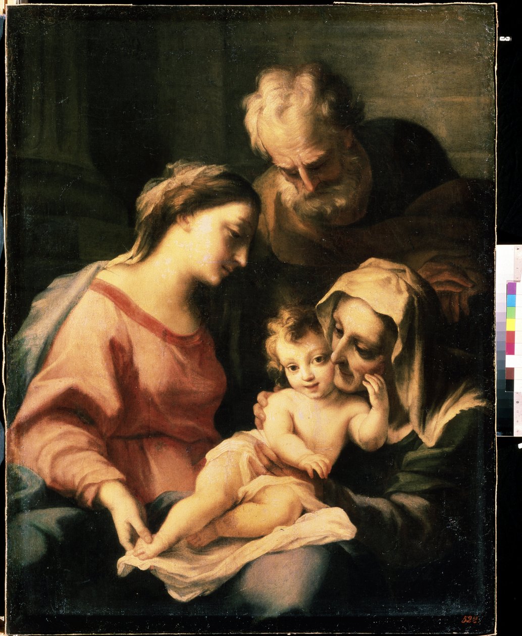 "La sainte famille avec sainte Elisabeth" (A Sagrada Família) Peinture de Luca Giordano (1632-1705) 17eme siecle Mikhail Kroshitsky Art Museum, Sevastopol (Sebastopol) Ucrânia de Luca Giordano