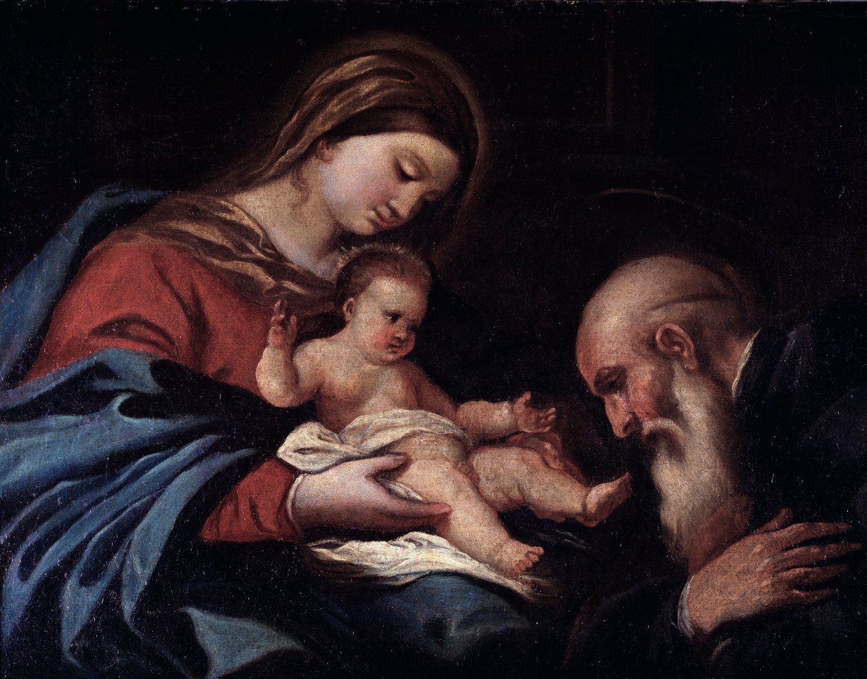 Madonna with Child e Saint Benedict (óleo sobre tela de Luca Giordano