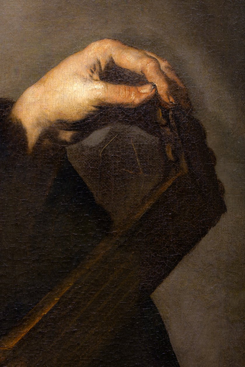 Músico a afinar o seu alaúde (pormenor) de Luca Giordano