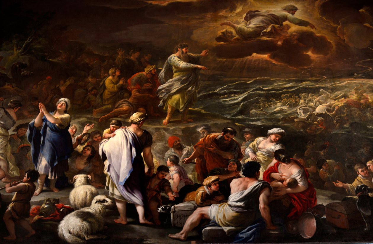 Separação Mar Vermelho de Luca Giordano