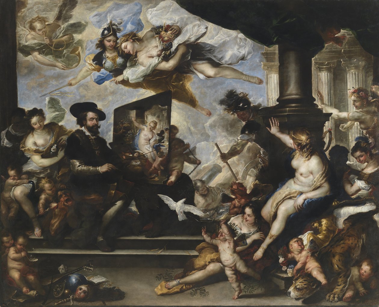 Rubens pintando a Alegoria da Paz de Luca Giordano