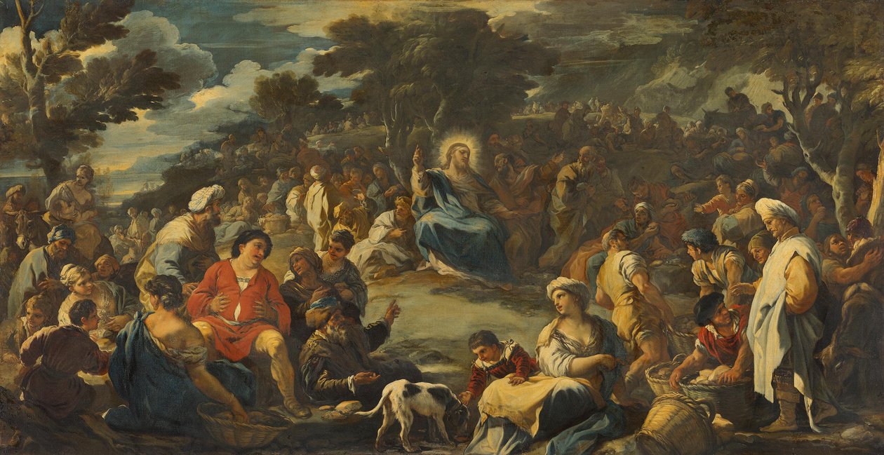 Alimentação dos dez mil (a milagrosa multiplicação do pão) de Luca Giordano