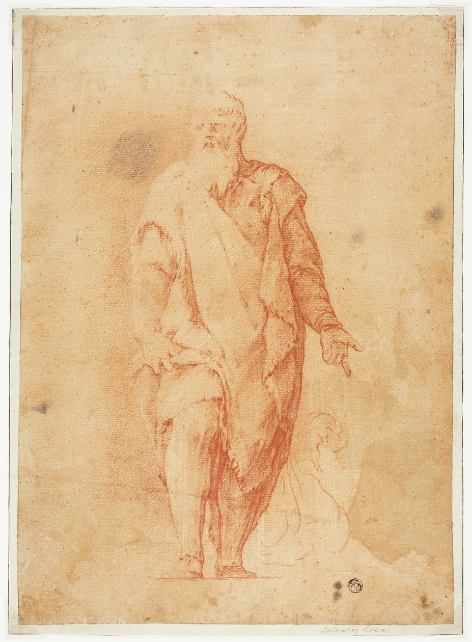 Homem barbudo de pé de Luca Giordano