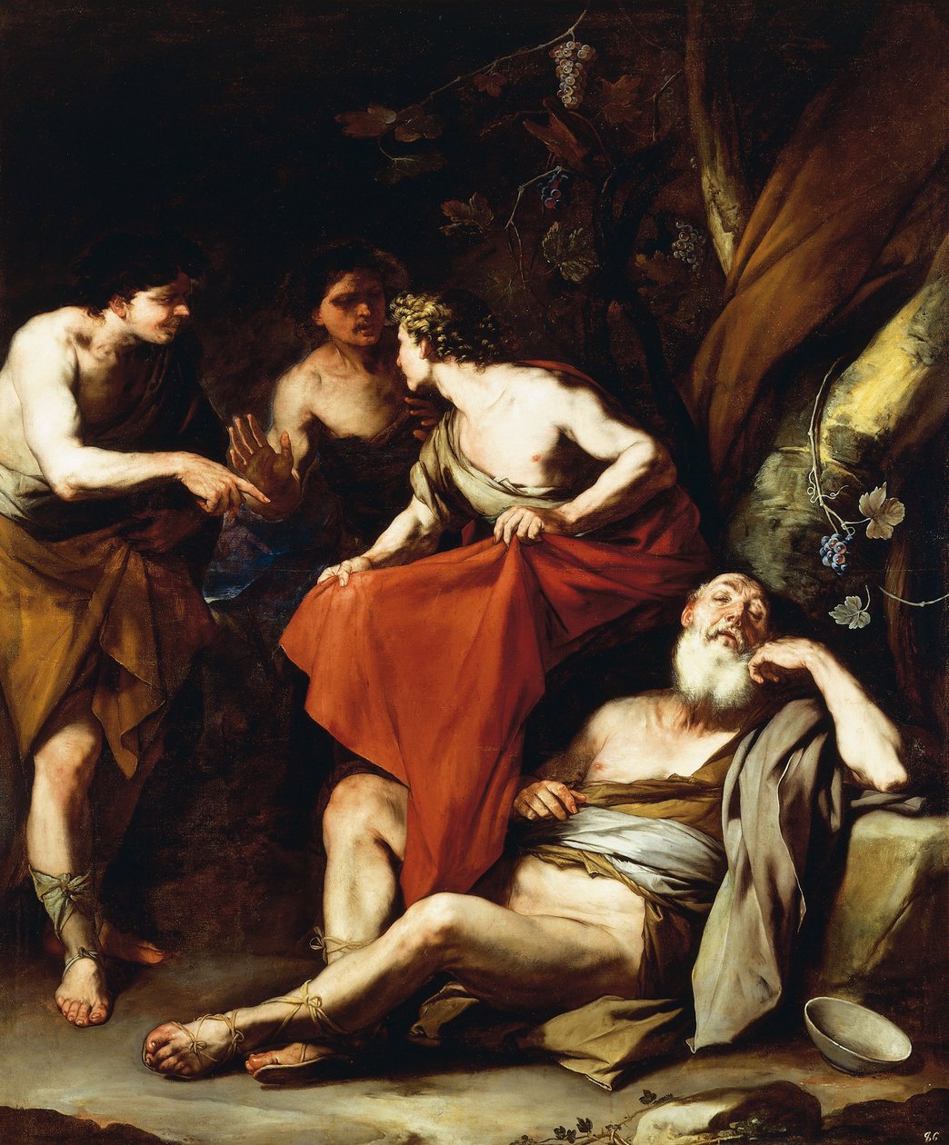 A embriaguez de Noé, de Luca Giordano, óleo sobre tela de Luca Giordano