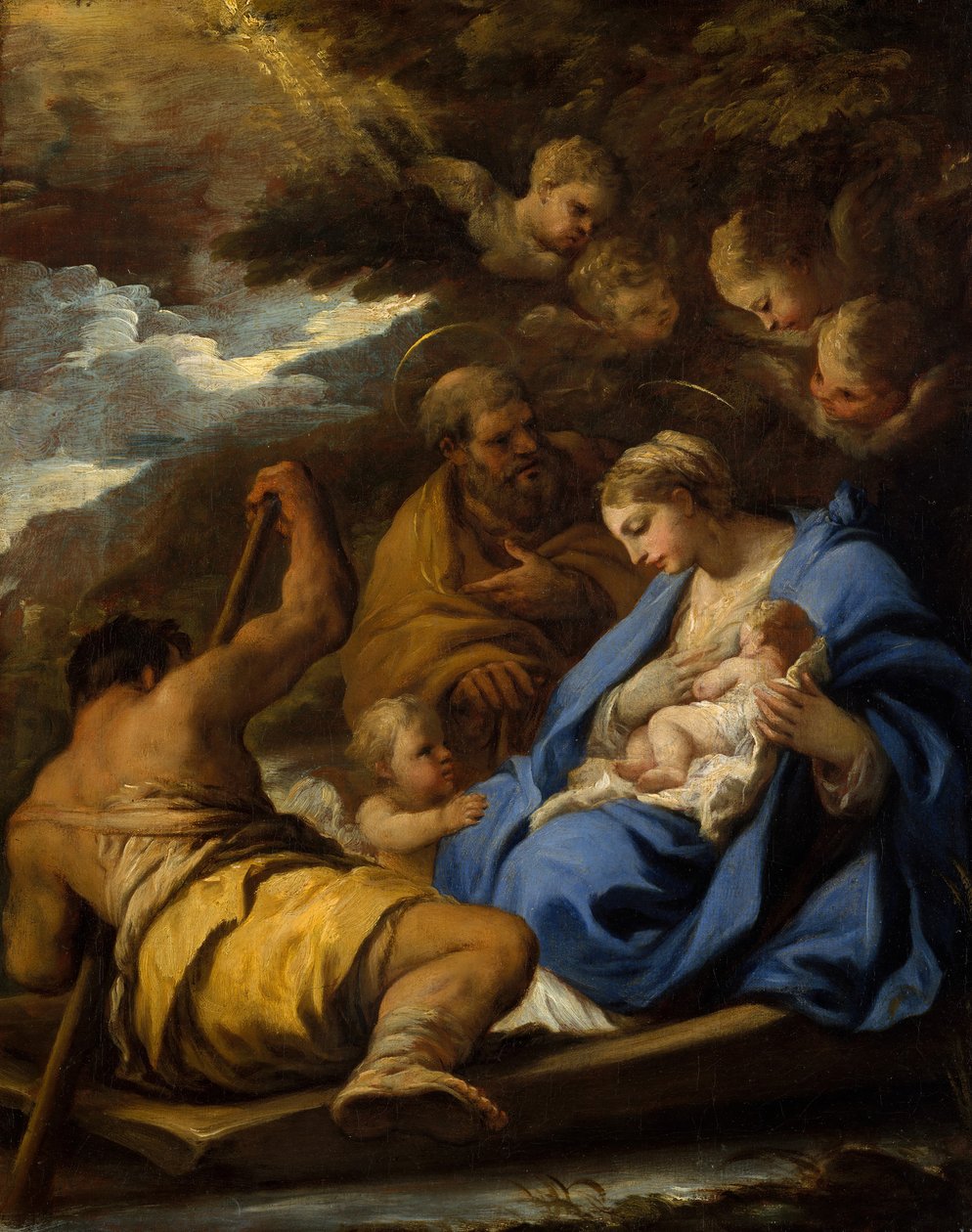 A fuga para o Egito. de Luca Giordano