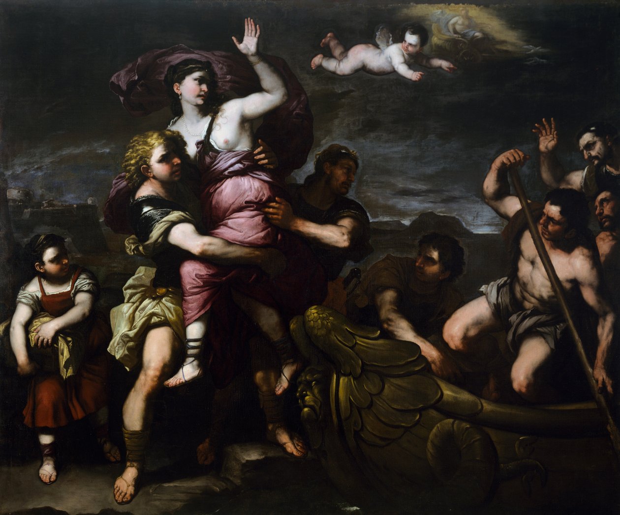 O estupro de Helena, ca. 1665, de Luca Giordano (1632-1705), óleo sobre tela, 254x310 cm, Itália de Luca Giordano