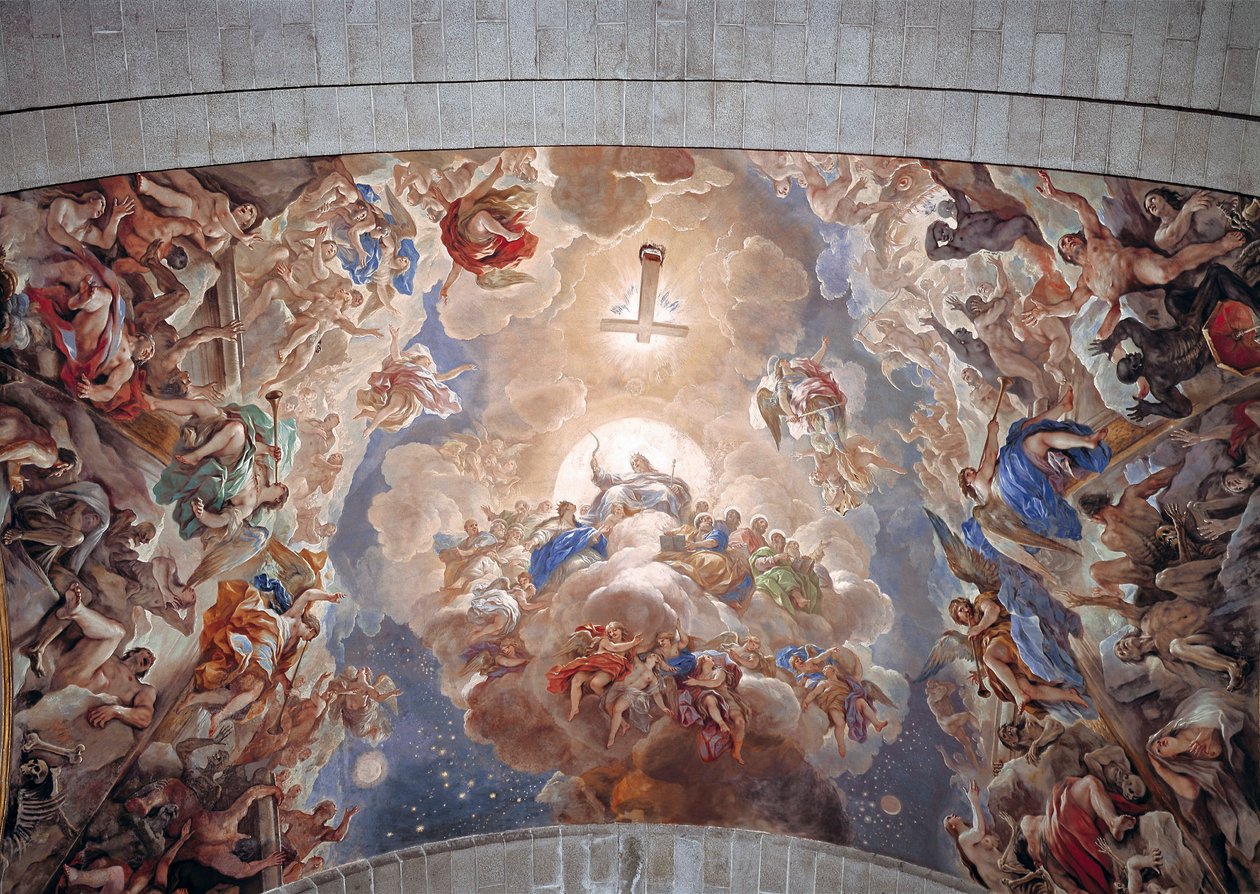 A Ressurreição dos Mortos, teto do Mosteiro de São Lourenço do Escorial (San Lorenzo de Escorial), Espanha de Luca Giordano