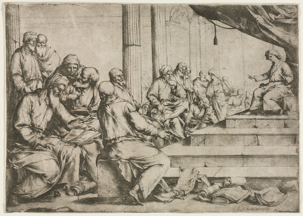 O Jovem Cristo Ensinando no Templo de Luca Giordano