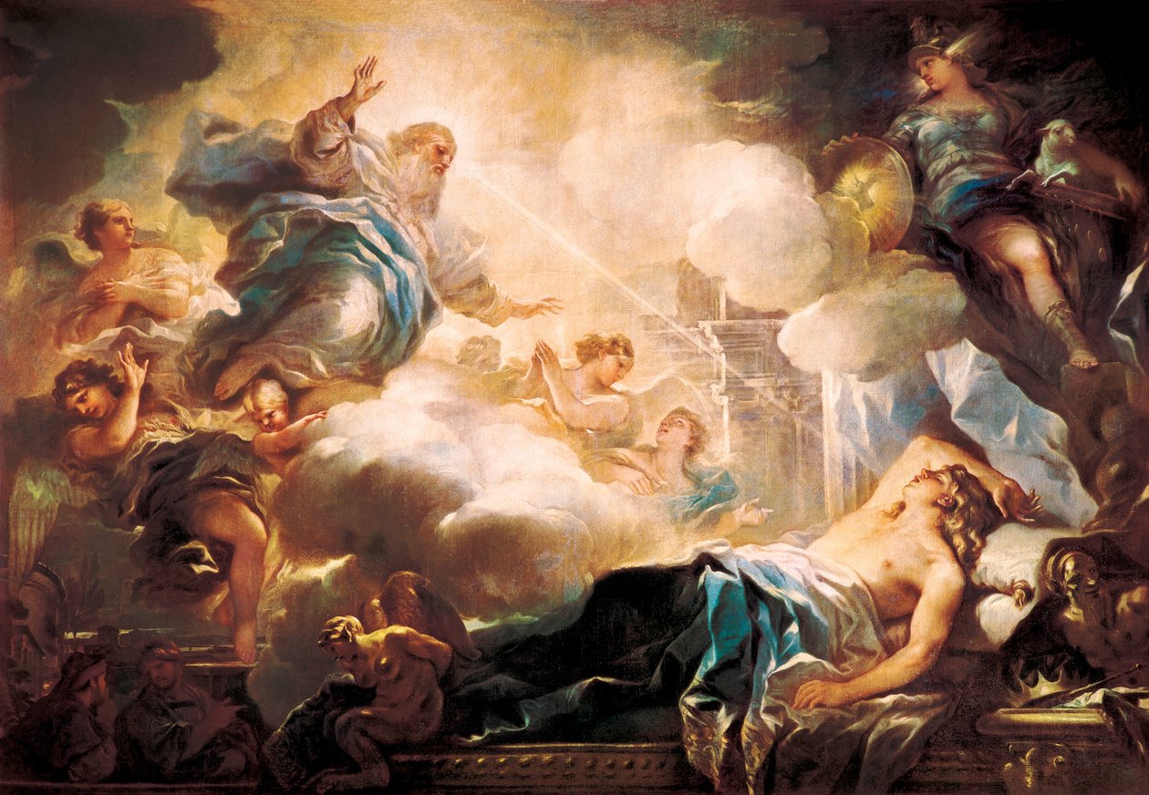 O sonho do rei Salomão, c. 1693 (óleo sobre tela) de Luca Giordano