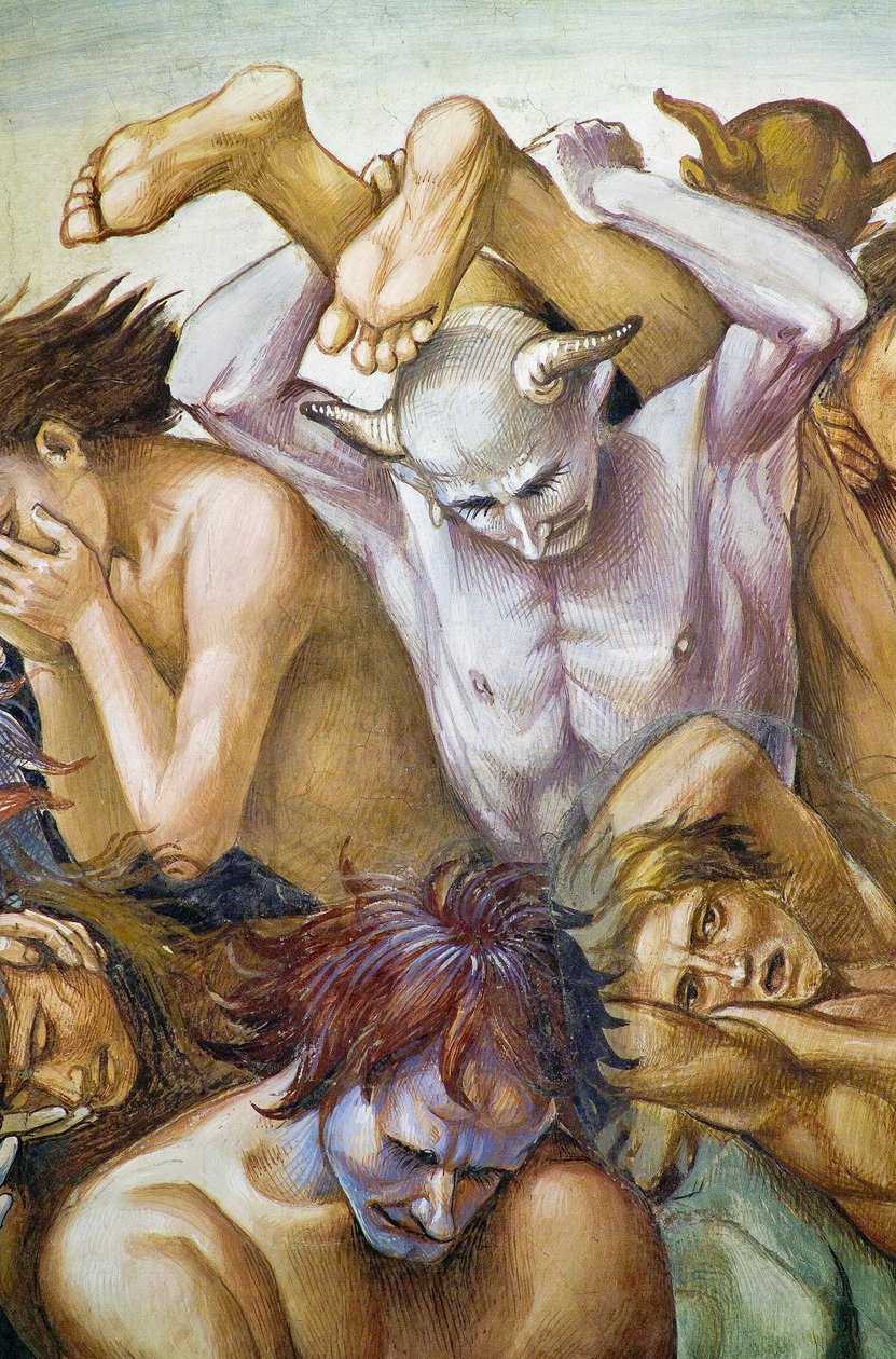 Malditos no inferno, do ciclo de afrescos do Juízo Final de Luca Signorelli