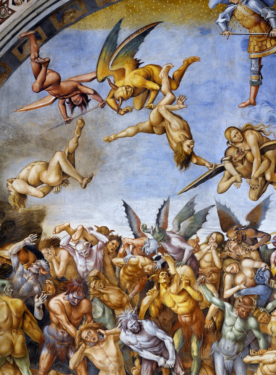 Malditos no inferno, do ciclo de afrescos do Juízo Final de Luca Signorelli