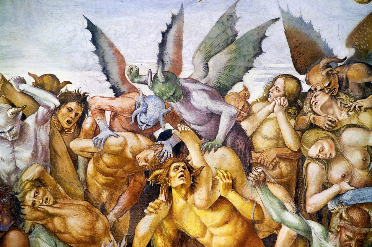 Malditos no inferno, do ciclo de afrescos do Juízo Final de Luca Signorelli