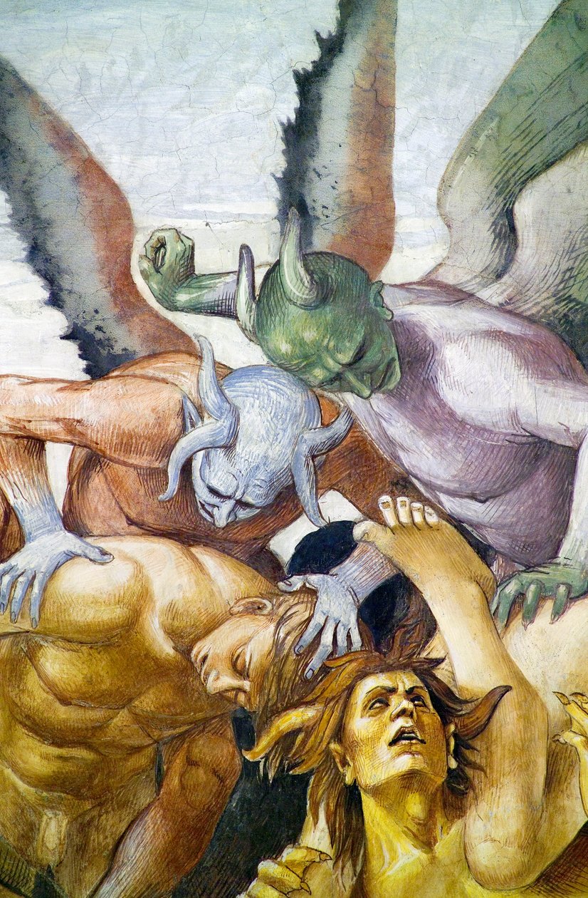 Malditos no inferno, do ciclo de afrescos do Juízo Final de Luca Signorelli