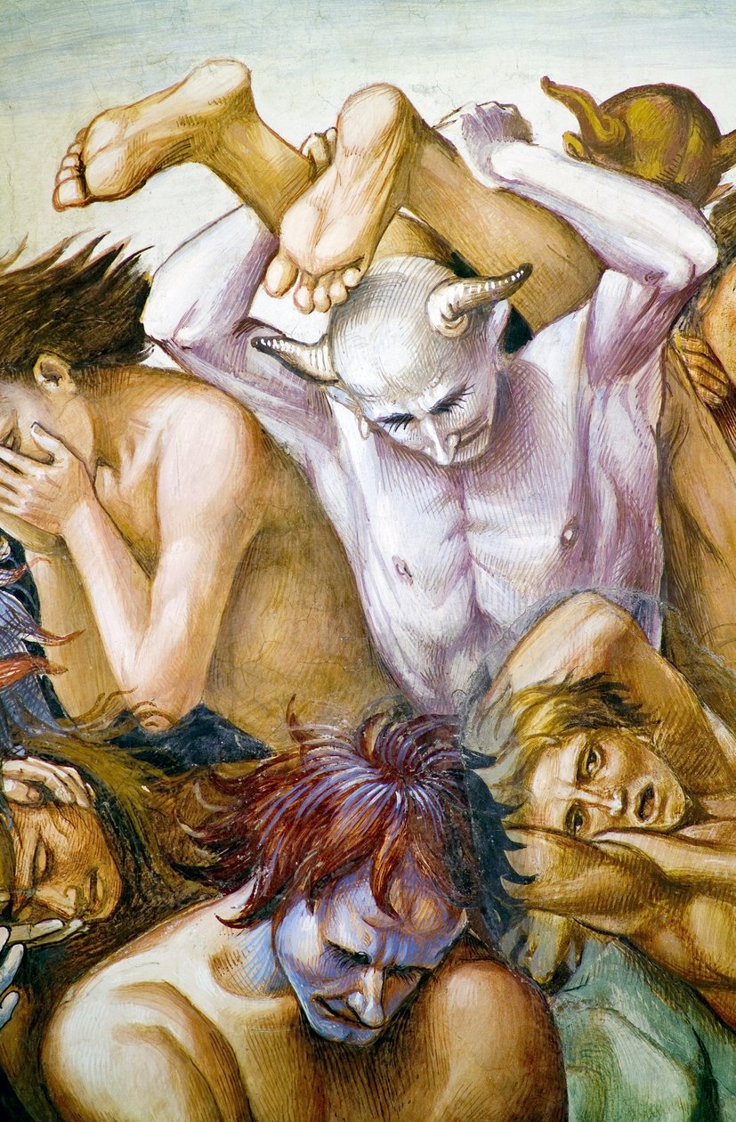 Malditos no inferno, do ciclo de afrescos do Juízo Final de Luca Signorelli