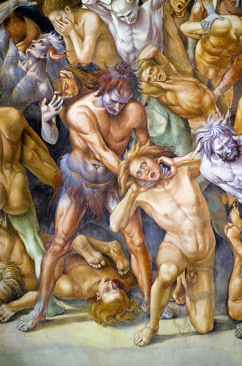 Malditos no inferno, do ciclo de afrescos do Juízo Final de Luca Signorelli