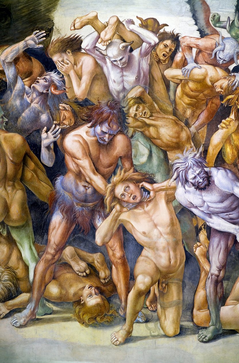 Malditos no inferno, do ciclo de afrescos do Juízo Final de Luca Signorelli