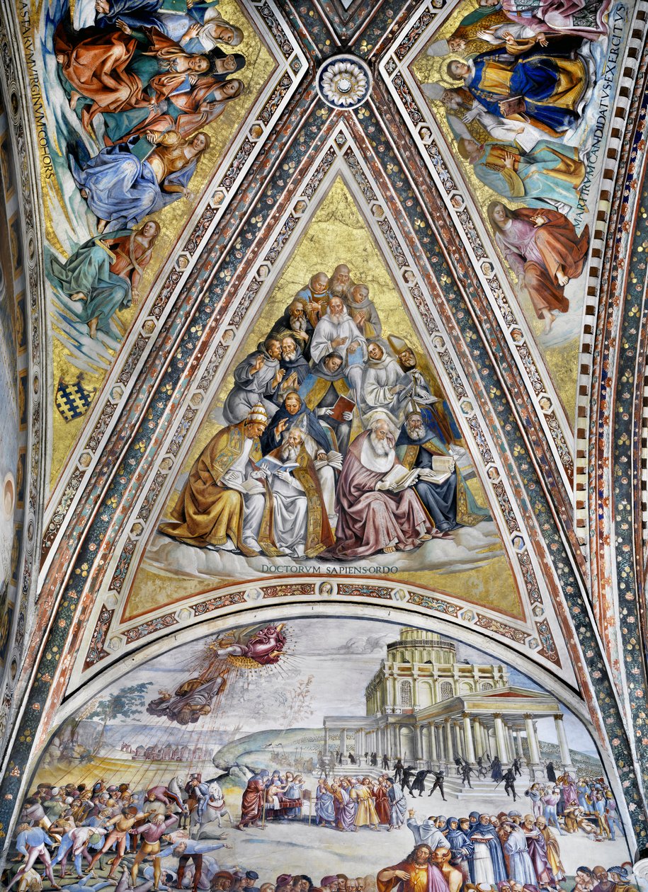 Mártires, patriarcas, doutores da igreja e virgens de Luca Signorelli