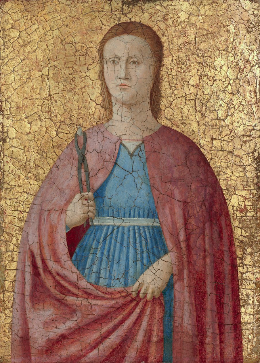 Santa Apolónia, c.1468-69 (têmpera e ouro sobre painel) de Luca Signorelli