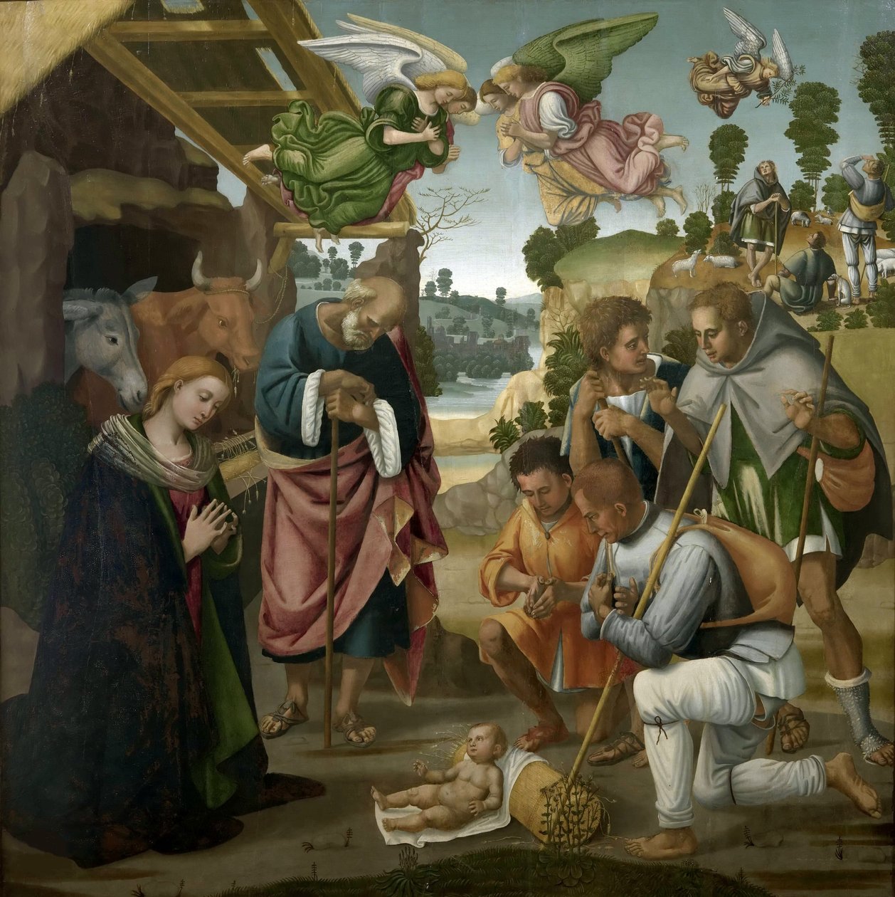 A Adoração dos Pastores, 1522. de Luca Signorelli