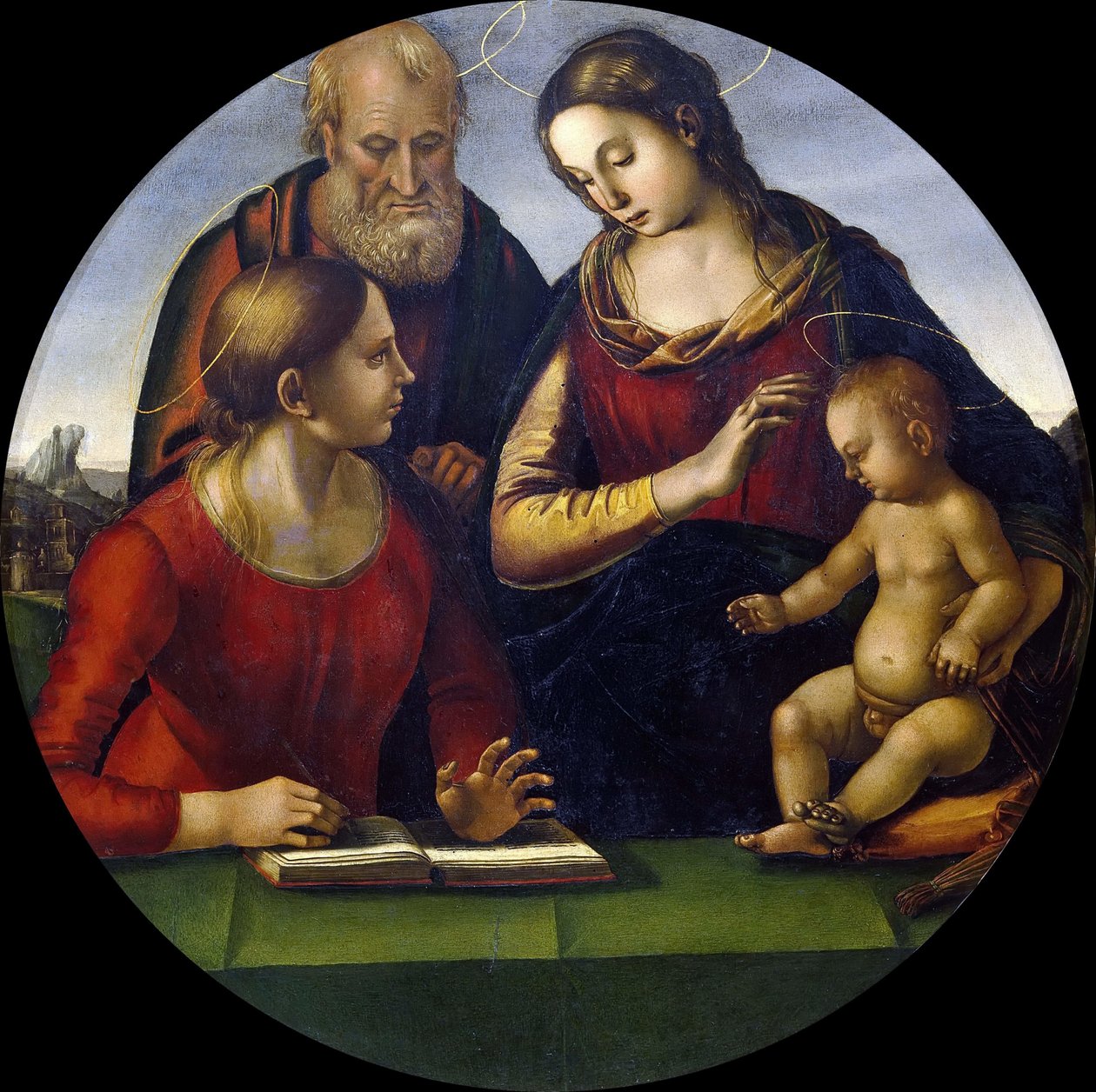 A Sagrada Família com Santo, c.1490-1495. de Luca Signorelli