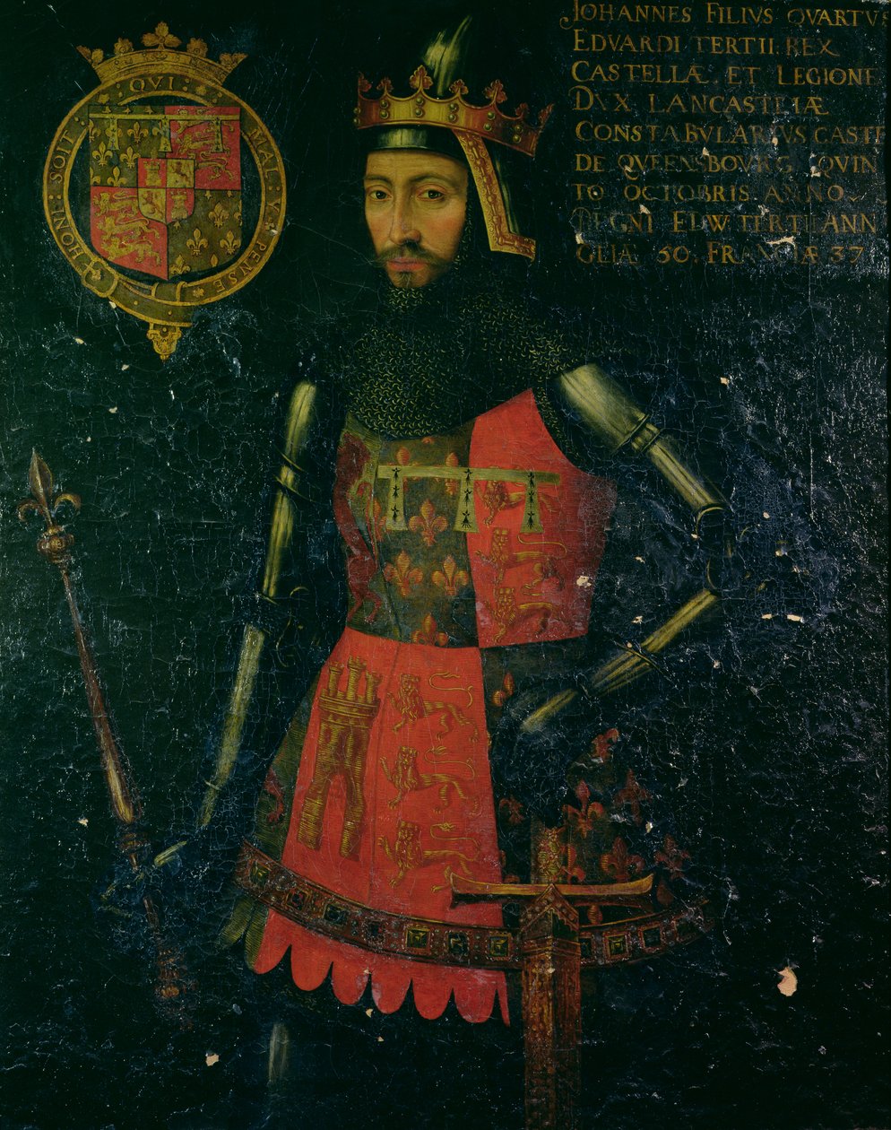 John de Gaunt, Duque de Lancaster (1340-99) (tempera no painel) de Lucas Cornelisz