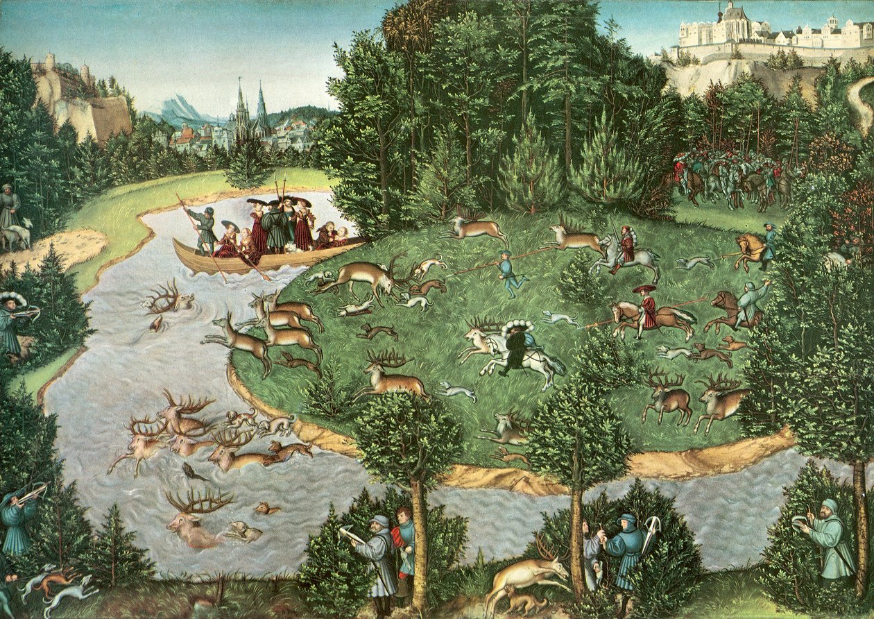 Uma Caça ao Cervo com o Eleitor Friedrich, o Sábio de Lucas Cranach the Elder