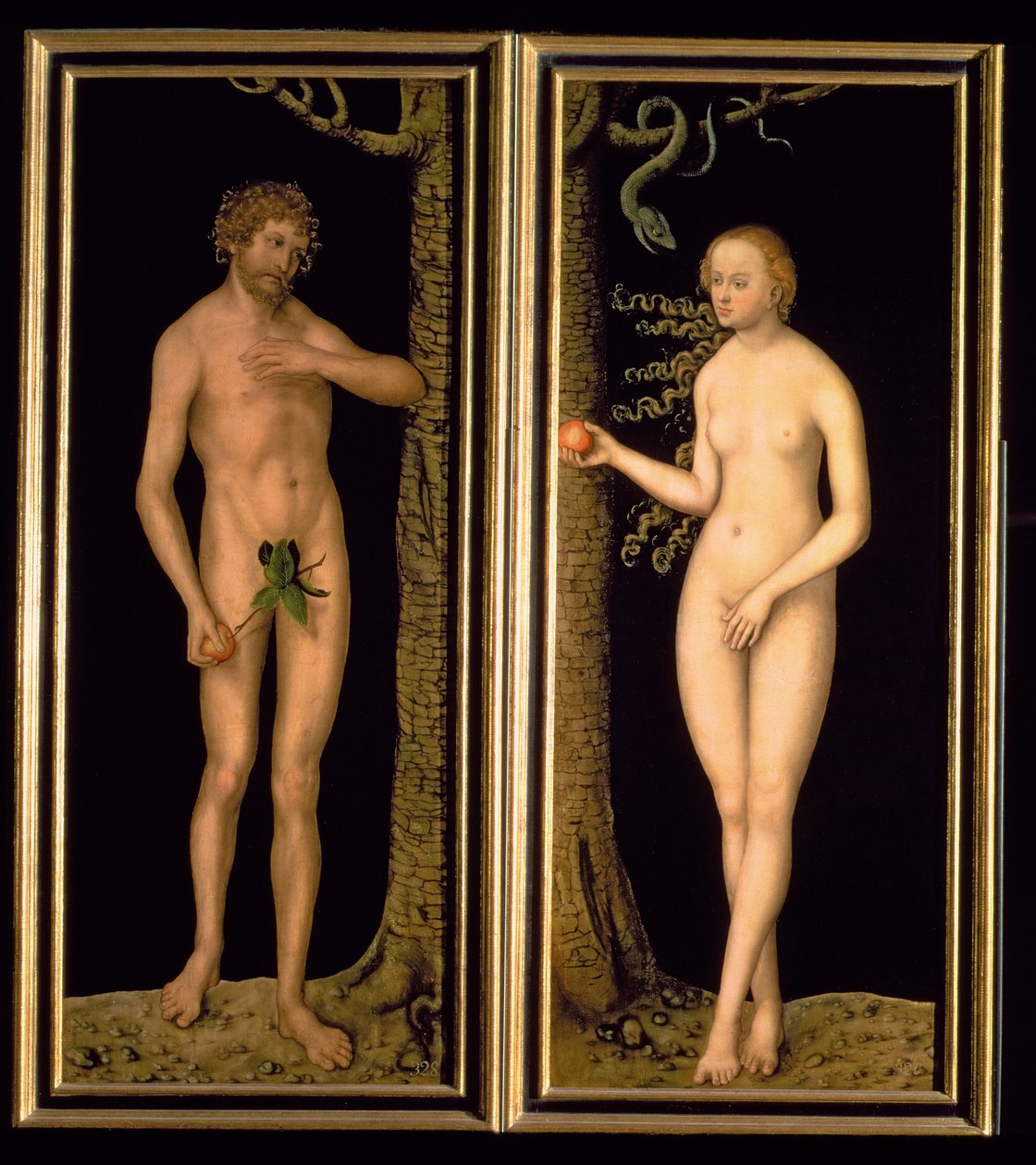 Adão e Eva, 1537 (painel) de Lucas Cranach the Elder