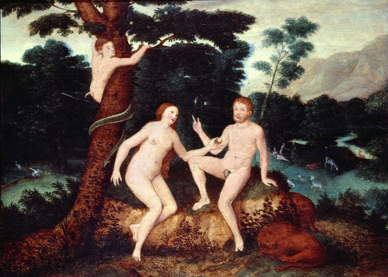 Adão e Eva no Jardim do Éden de Lucas Cranach the Elder