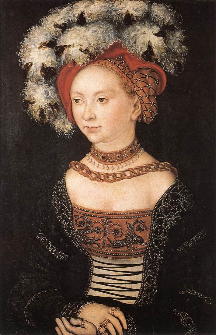Retrato, de, um, mulher jovem de Lucas Cranach the Elder
