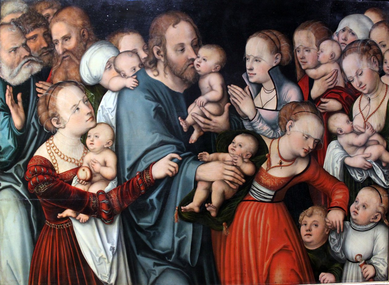 Cristo abençoando as crianças de Lucas Cranach the Elder