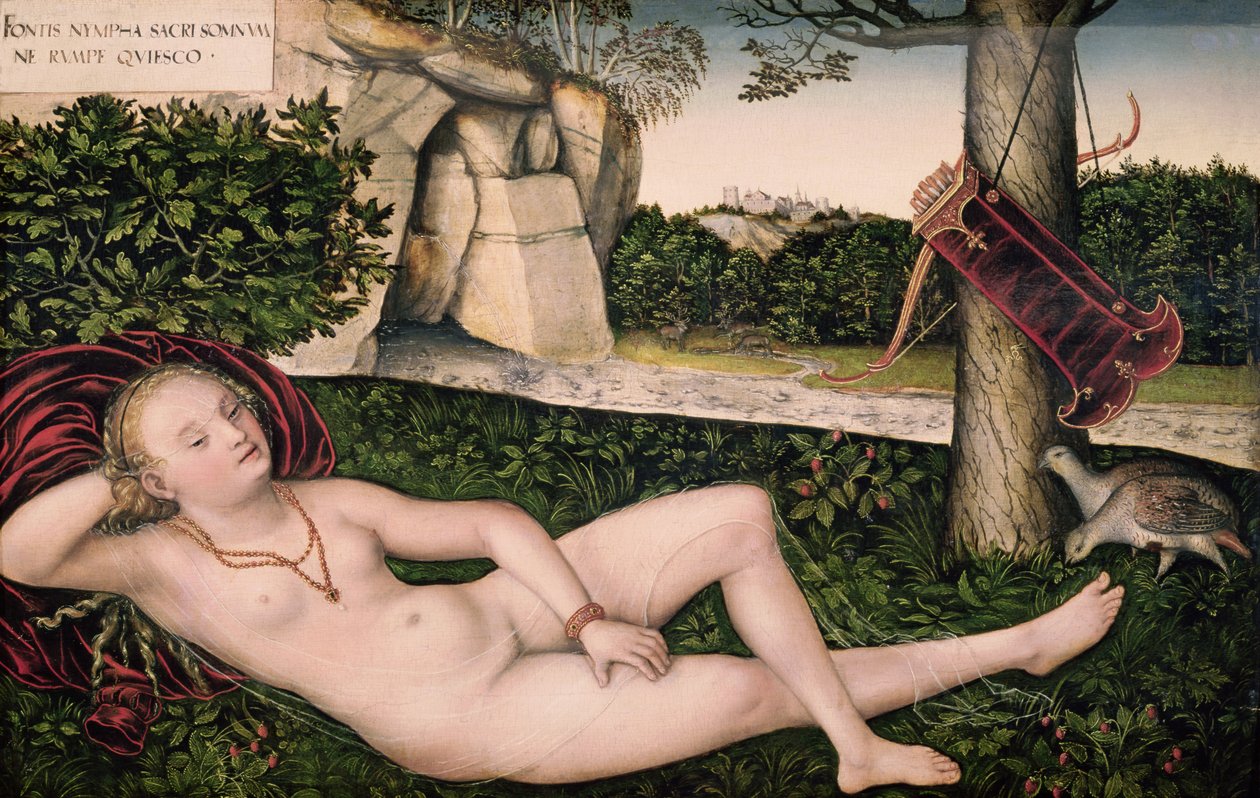 Diana Descansando, ou A Ninfa da Fonte, 1537 de Lucas Cranach the Elder