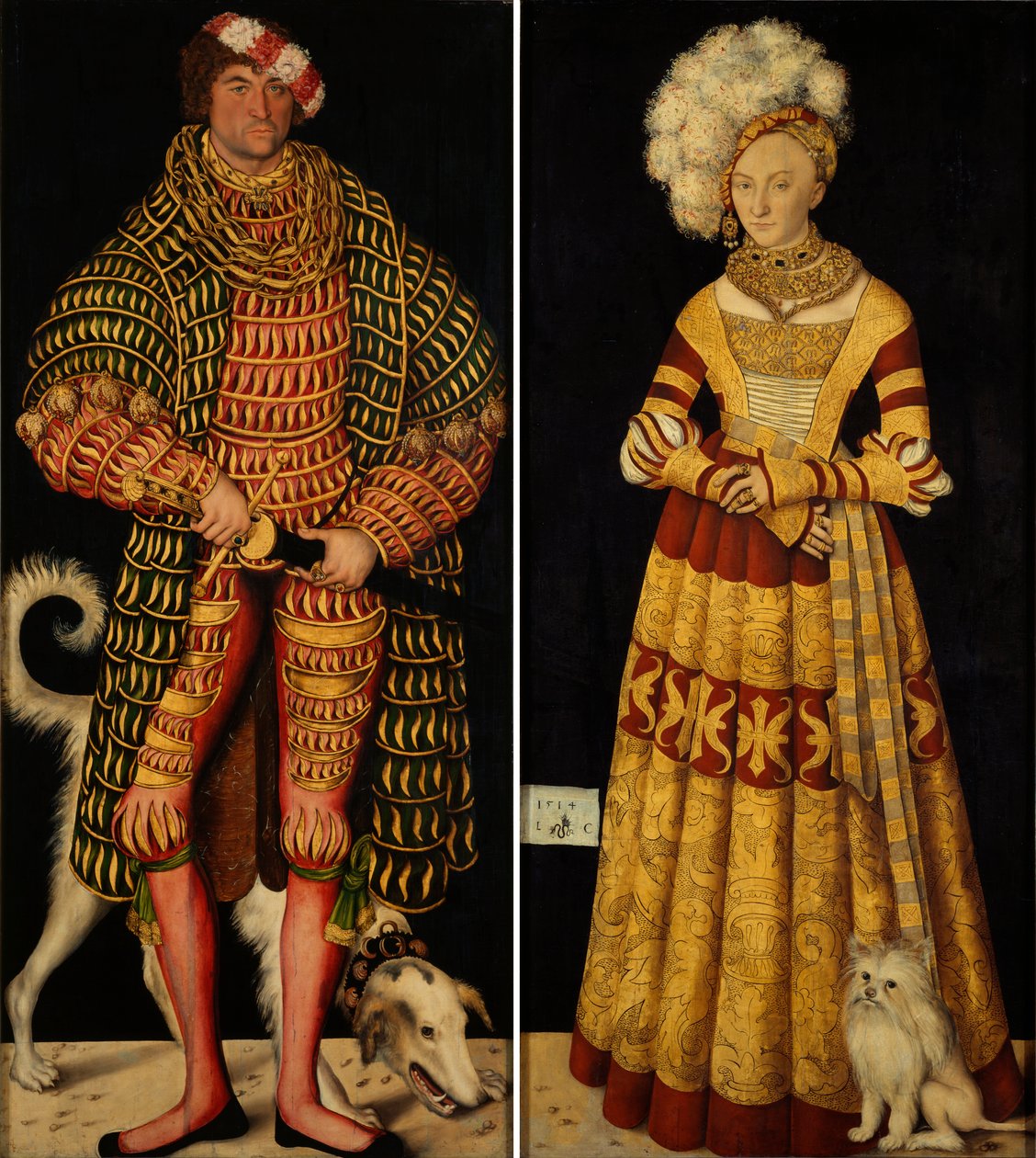 Retrato duplo do duque Henrique, o Piedoso e esposa Duquesa Katharina de Mecklenburg de Lucas Cranach the Elder