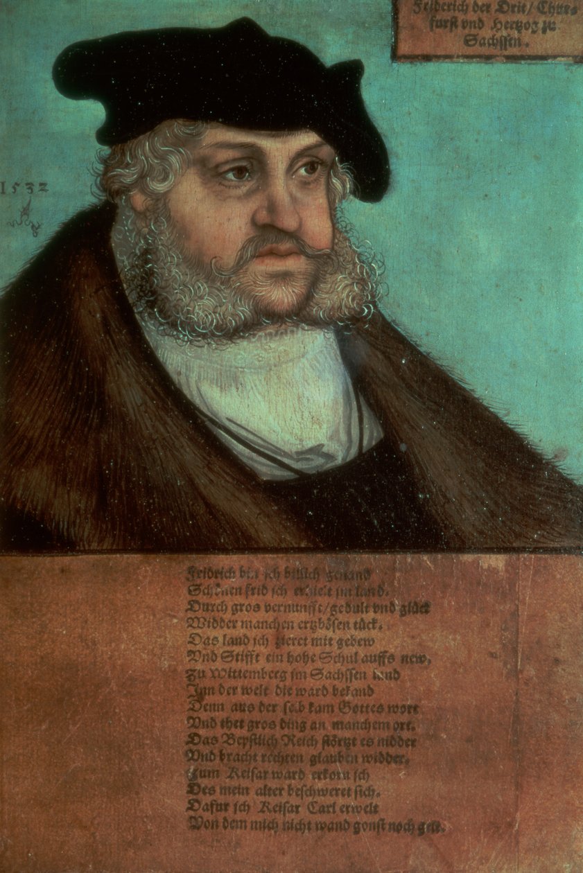 Friedrich III, o sábio, eleitor da Saxônia de Lucas Cranach the Elder