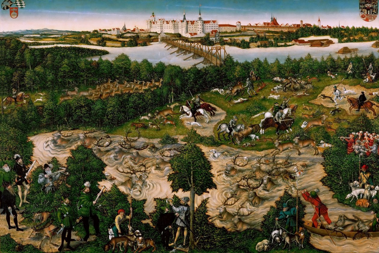 Caça ao Cervo do Eleitor Johann Friedrich de Lucas Cranach the Elder