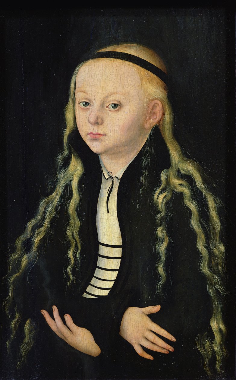 Retrato de uma jovem garota, possivelmente Magdalena Luther (1529-42) de Lucas Cranach the Elder