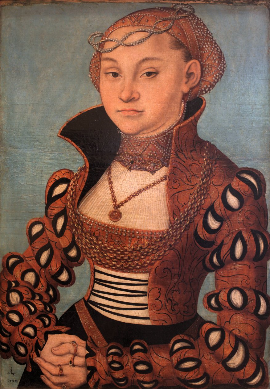 Retrato, de, um, nobre, saxon, senhora de Lucas Cranach the Elder