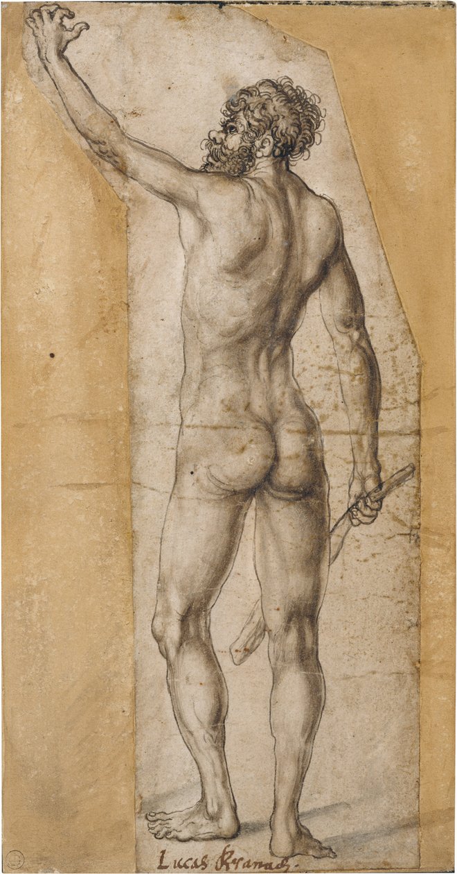 Voltar ato de um homem em pé de Lucas Cranach the Elder