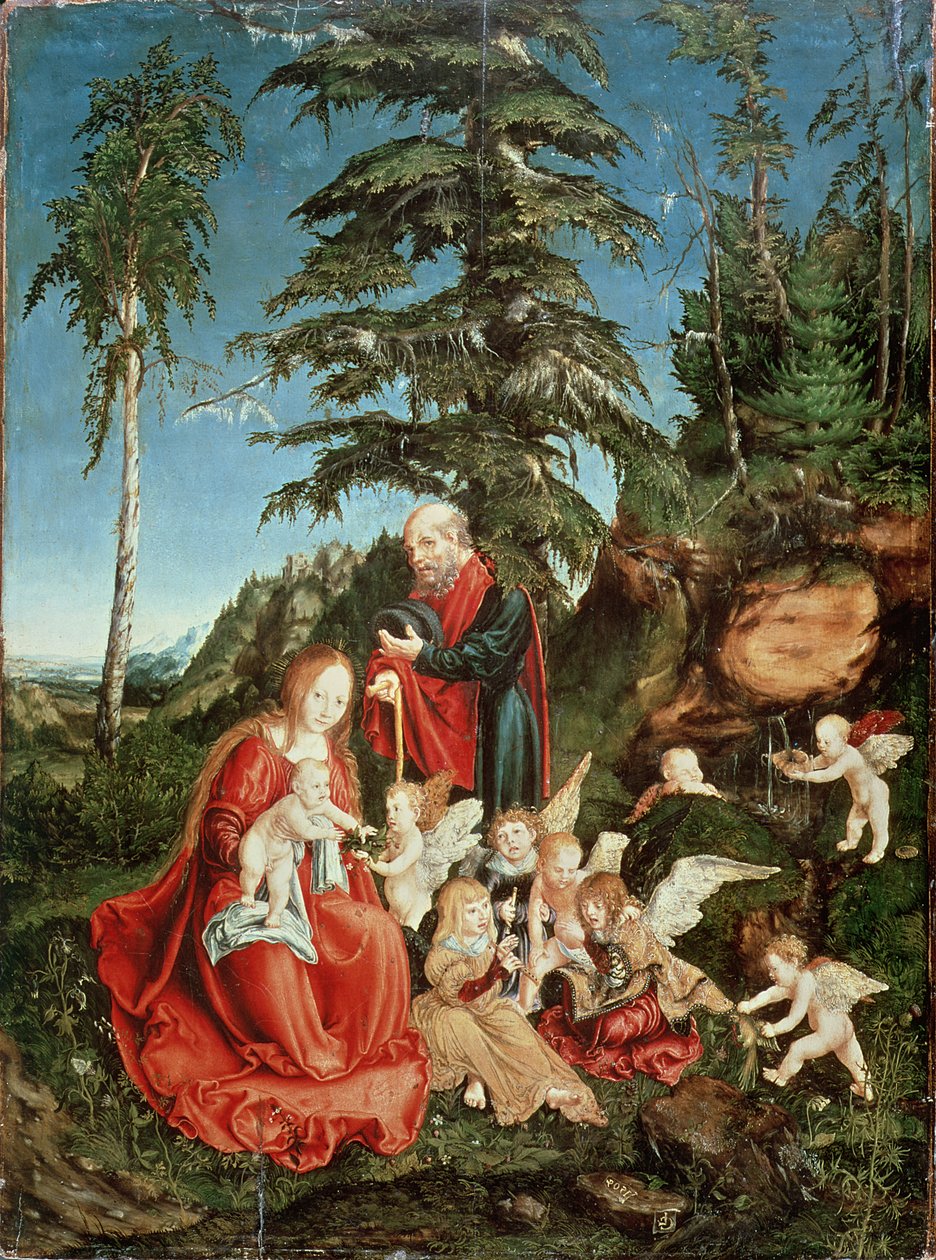 Descanse no vôo para o Egito, 1504 de Lucas Cranach the Elder